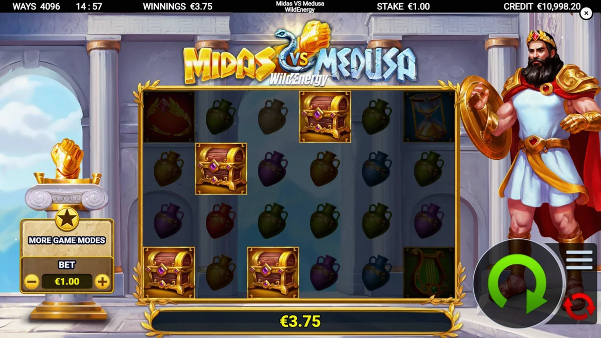 Midas e Medusa em um confronto épico no slot Midas VS Medusa WildEnergy